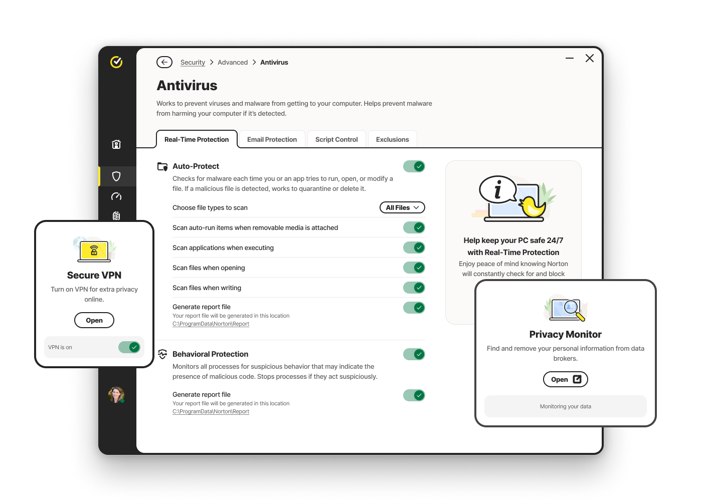 Mensaje de la app: Estás protegido